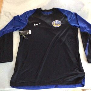 Men’s Nike Dri-Fit NBA Golden State Warriors  Long-Sleeve warm-up shirt. M New.